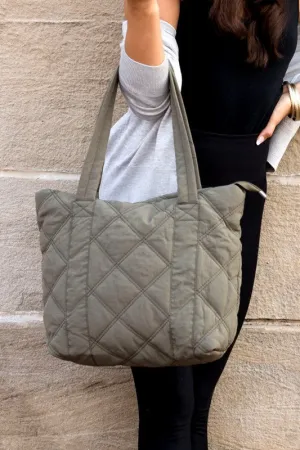 Simple Casual Fashion Puffed Quilted Tote Bag