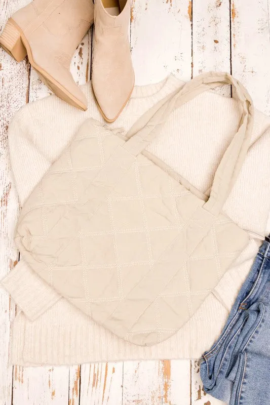 Simple Casual Fashion Puffed Quilted Tote Bag