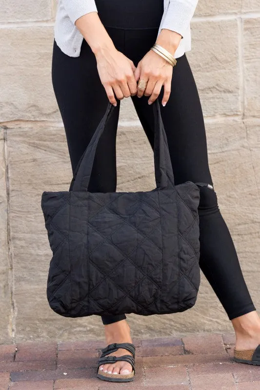 Simple Casual Fashion Puffed Quilted Tote Bag