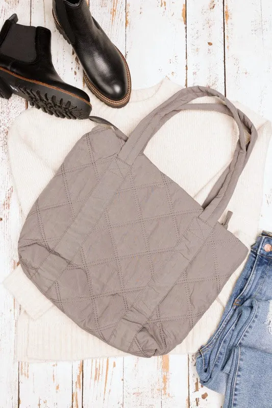Simple Casual Fashion Puffed Quilted Tote Bag
