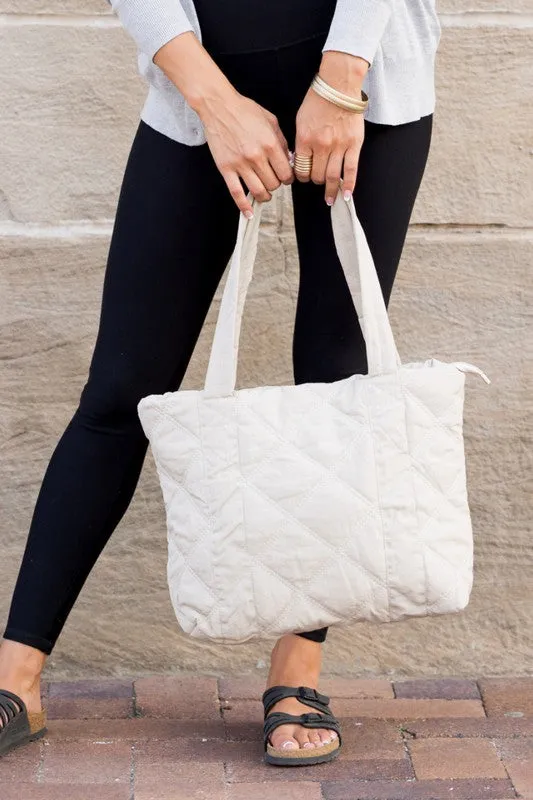 Simple Casual Fashion Puffed Quilted Tote Bag