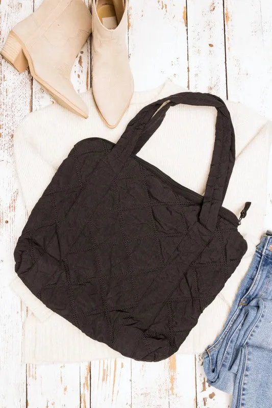 Simple Casual Fashion Puffed Quilted Tote Bag