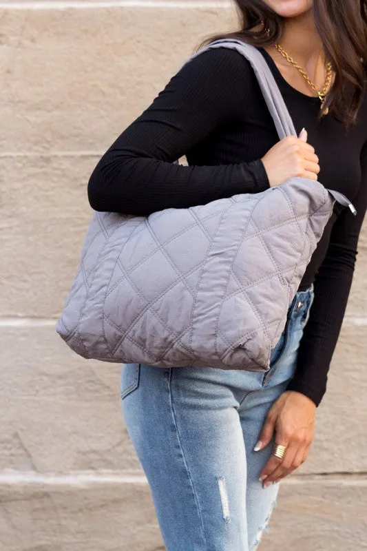 Simple Casual Fashion Puffed Quilted Tote Bag