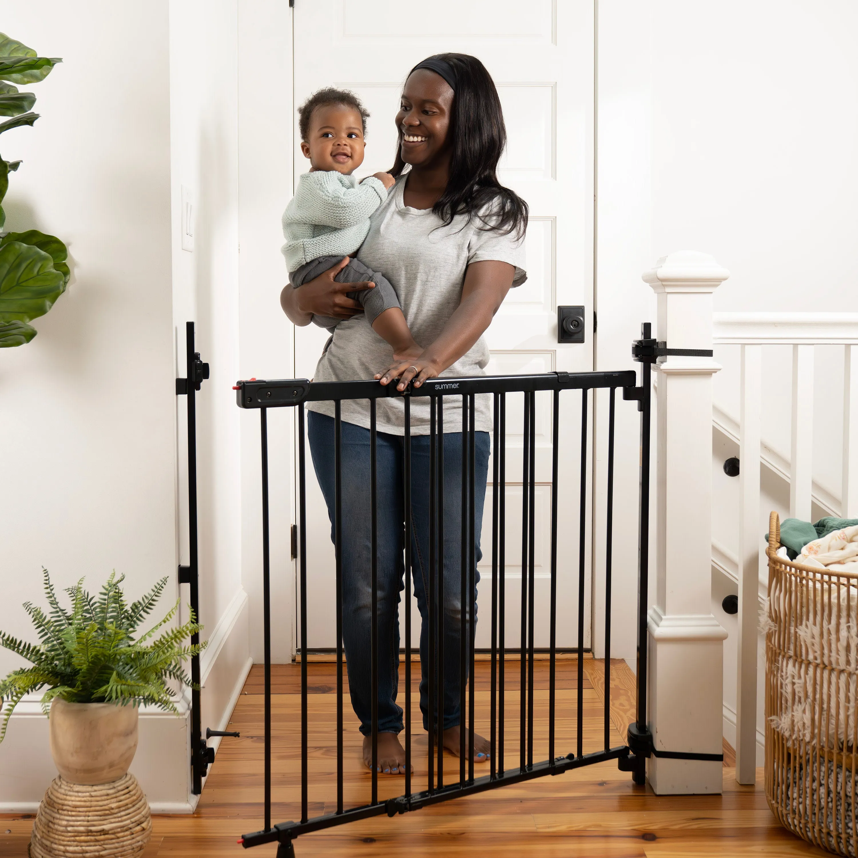 The Stairway  46W Series Pet and Baby Gate, Openings 31"-46" Wide, 32.5" Tall - Black