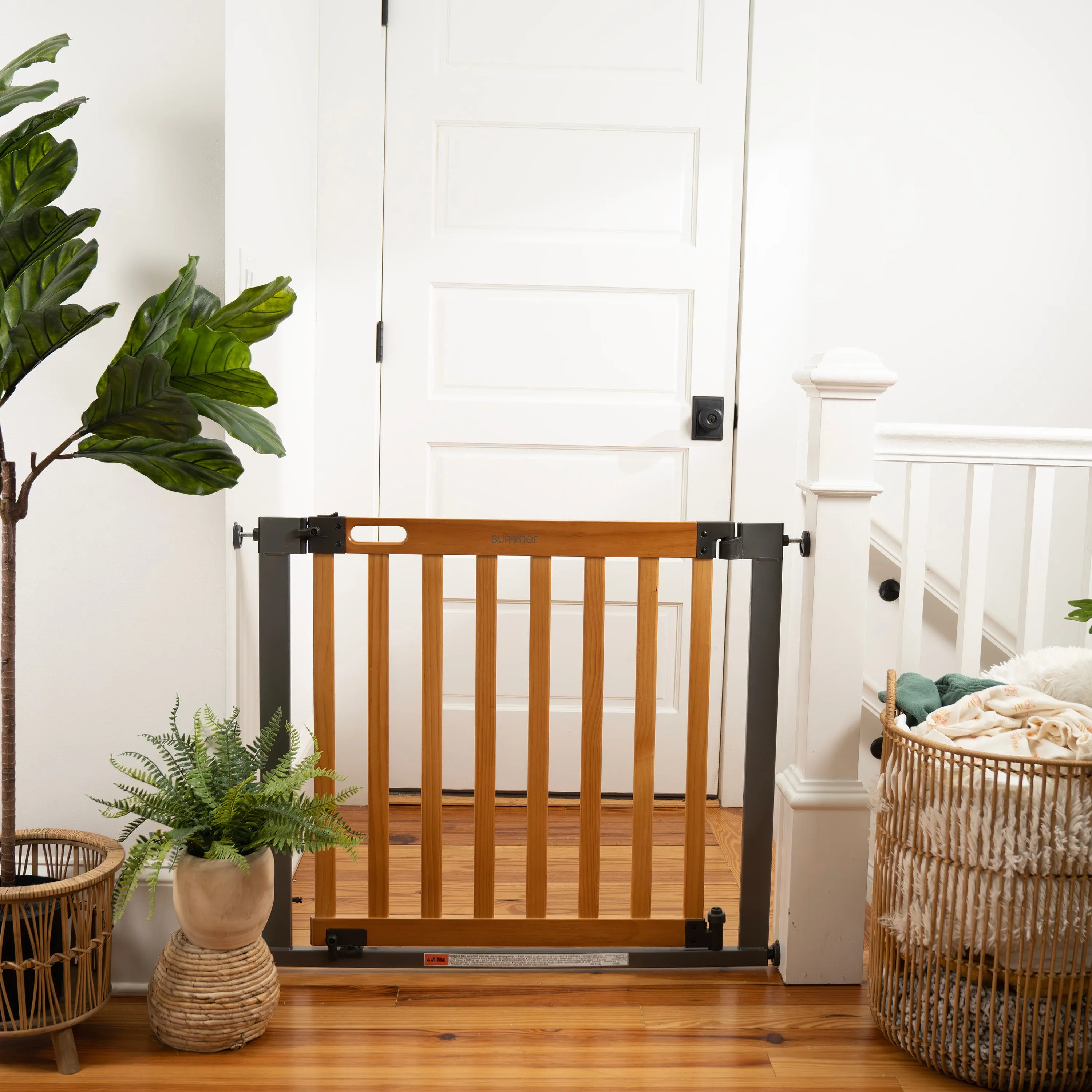 The Thruway 60XW Series Extra Wide Safety Pet and Baby Gate, 36"-60" Wide - Honey Oak