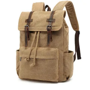 Unisex Backpack Vintage Outdoor Travel Canvas Leather Bag