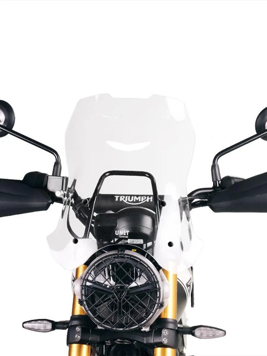 UNIT Garage Windshield with GPS support for Triumph Scrambler 400 X