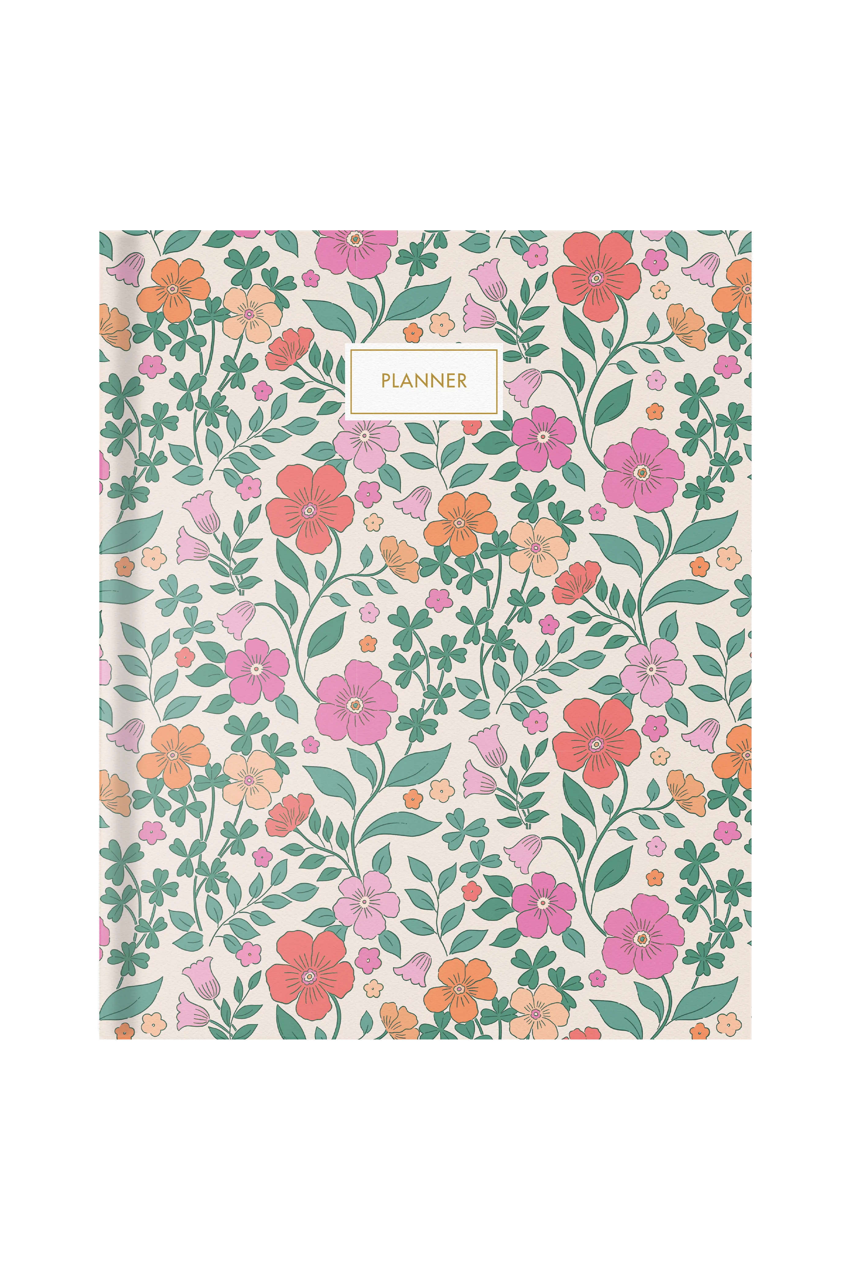 Vintage Floral Hardbound Undated Planner