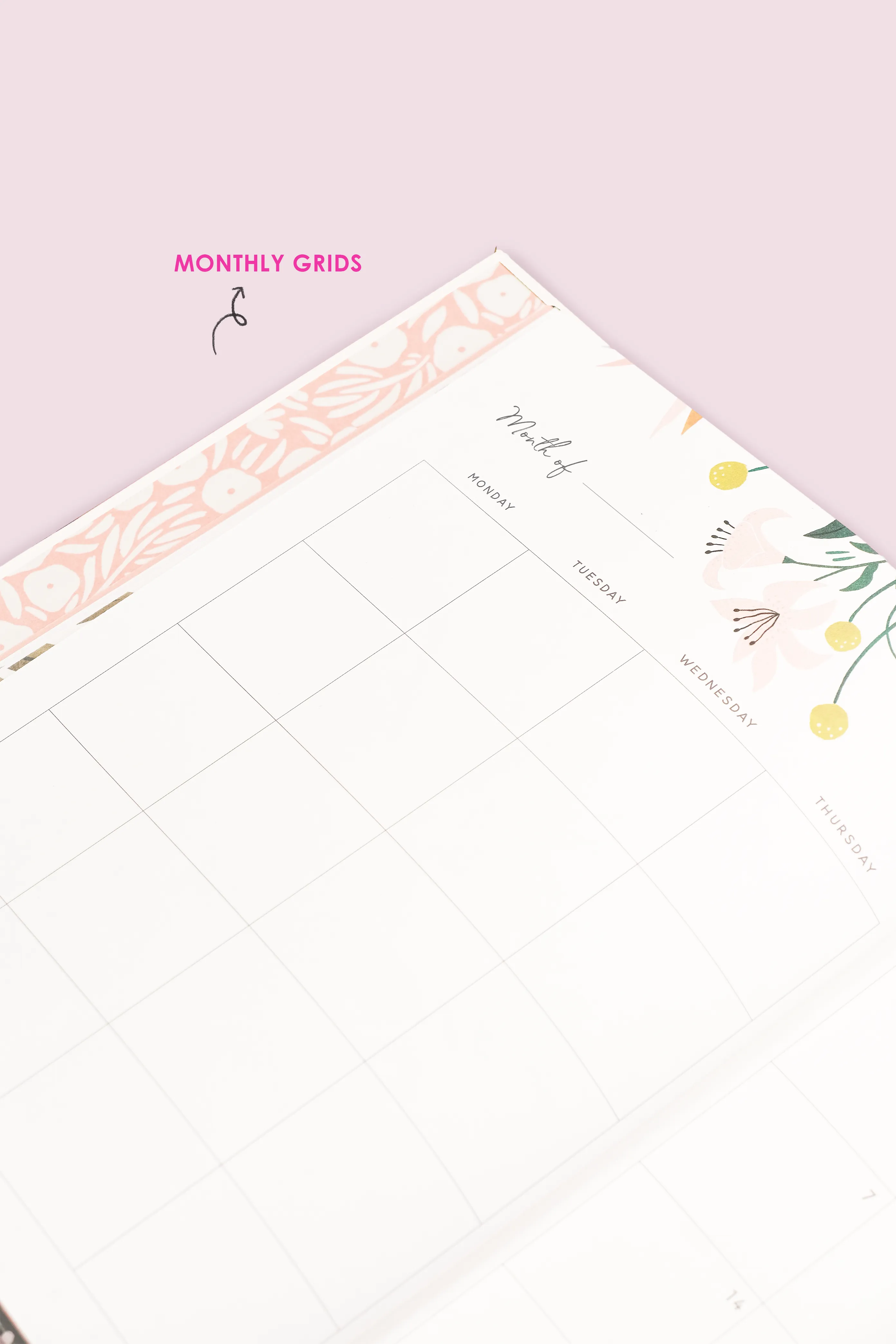 Vintage Floral Hardbound Undated Planner