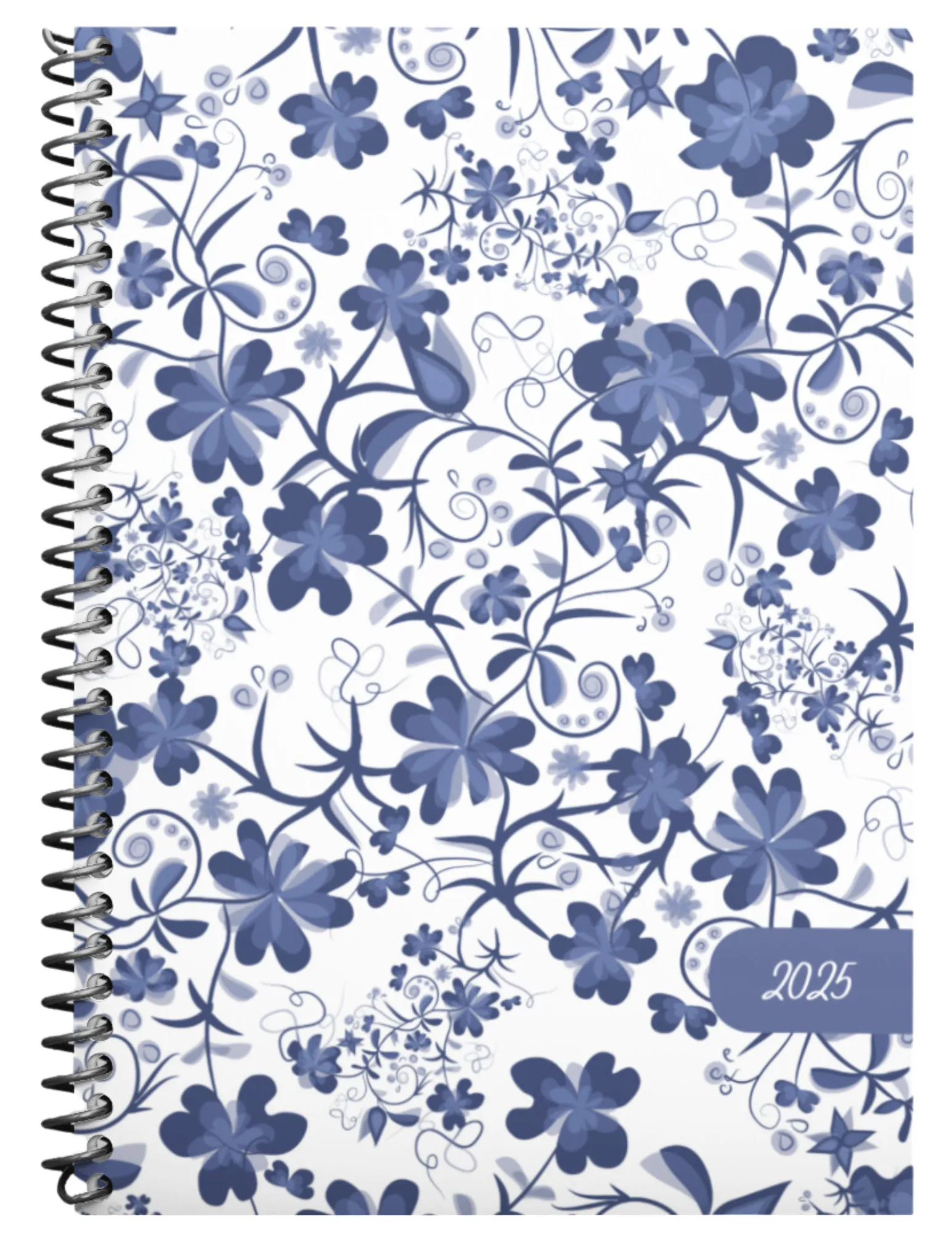 Weekly Planner 2025:  Indigo Bloom