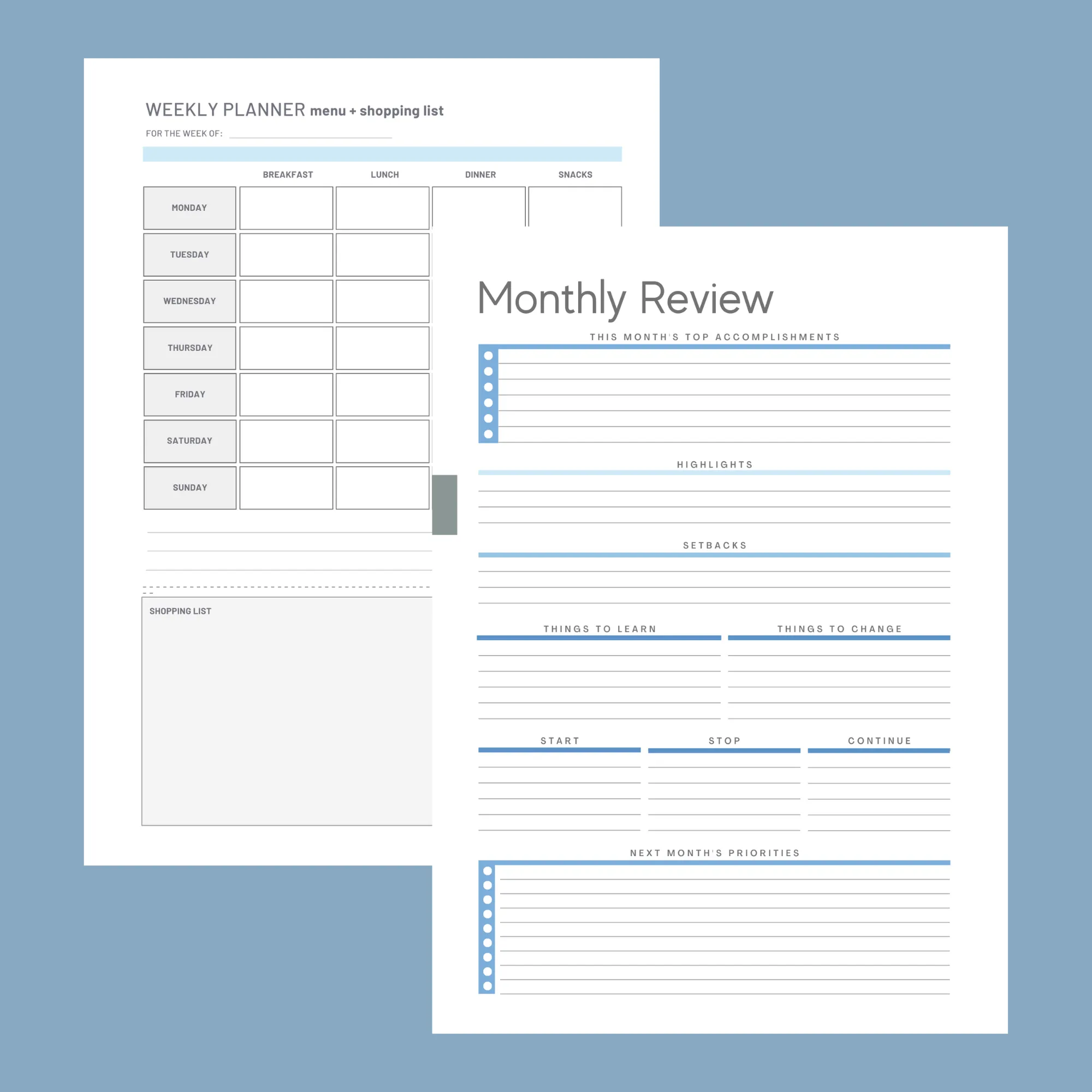 Weekly Planner 2025:  Indigo Bloom