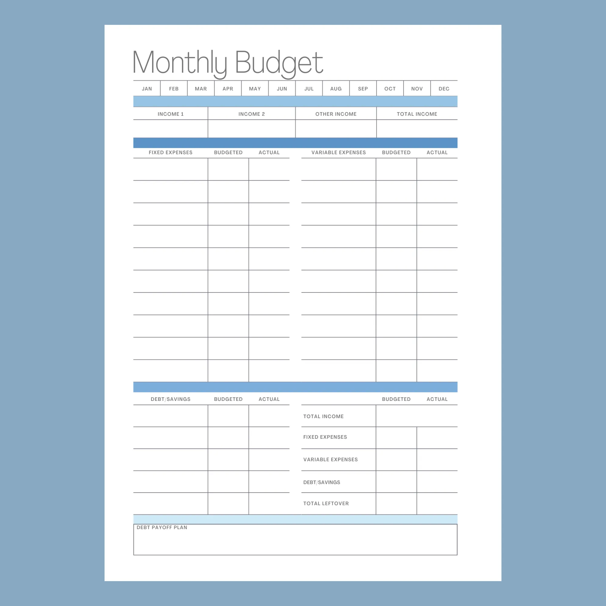 Weekly Planner 2025:  Indigo Bloom