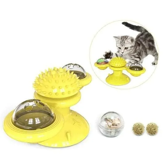 Windmill Rotating Suction Cup Spinning Cat Toy