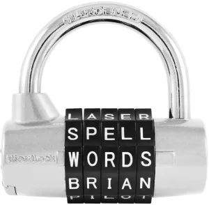 Wordlock PL-003-SLV 5-Dial Combination Padlock, Silver